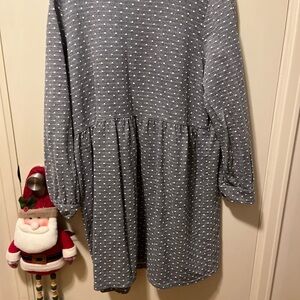 Gray Polka Dot  Dress